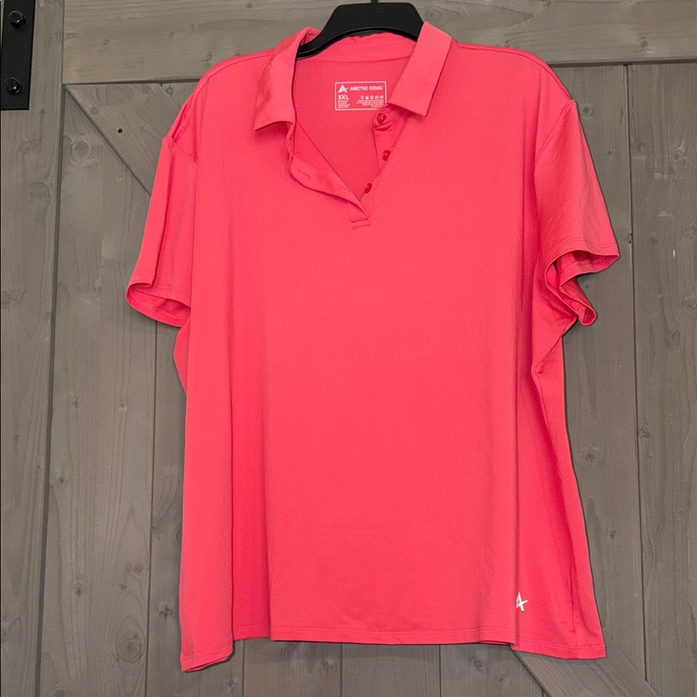 Athletic Works Pink Short Sleeve Golf Polo